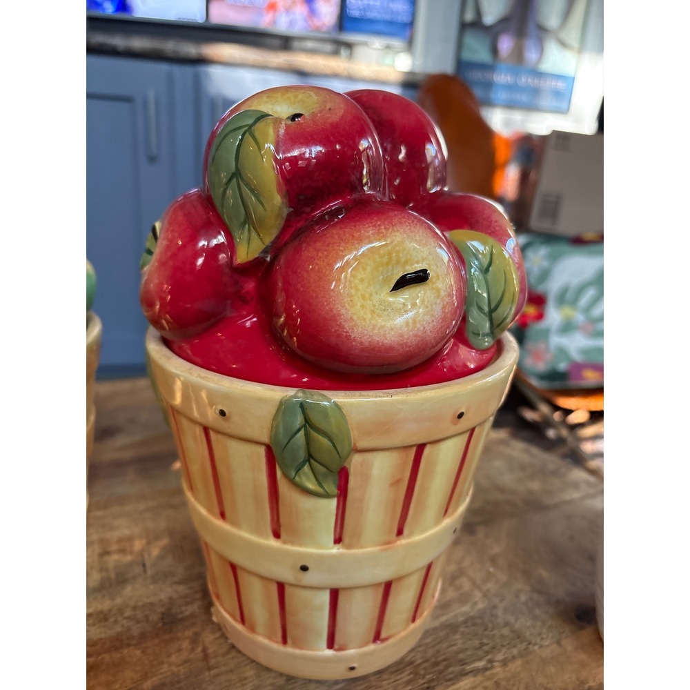 Cracker Barrel Farmers Market Susan Winget Fruit Basket Ceramic Canister Set 3pc - Picture 11 of 16